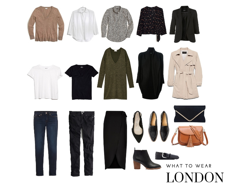 collage of clothes for What to wear in London