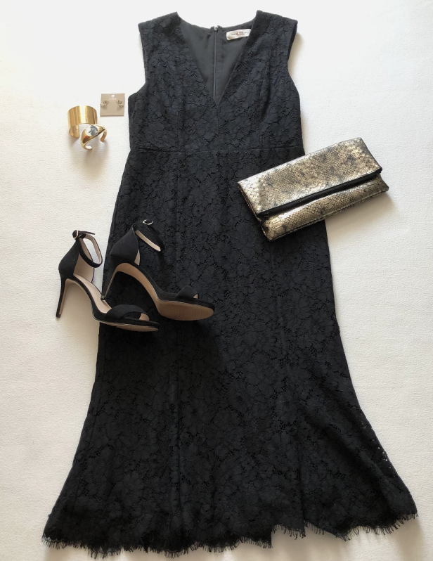 black dress, accessories, and shoes for What to Pack | edit + style edition
