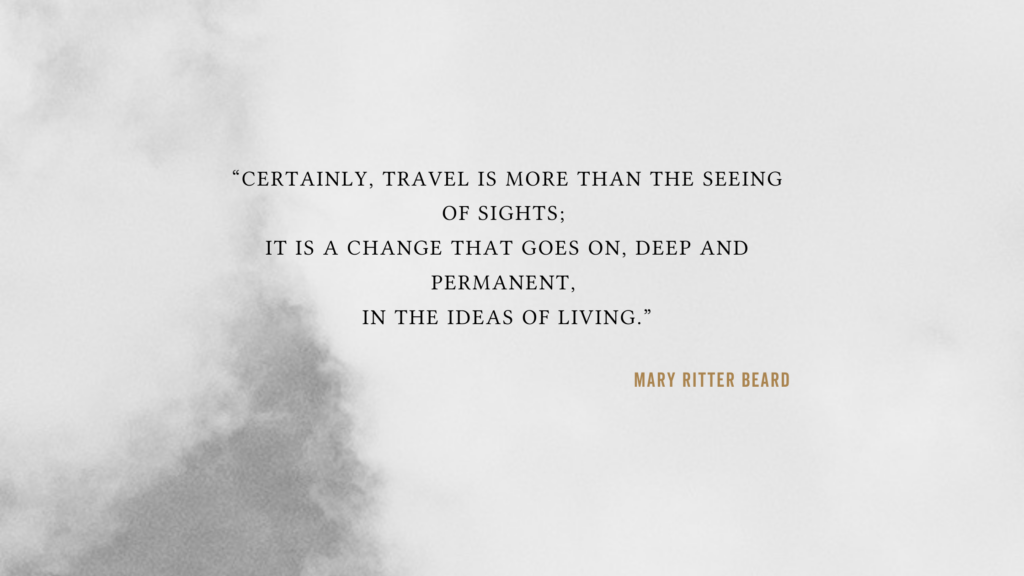 Marry Ritter Beard Quote | travel in a post Covid 19